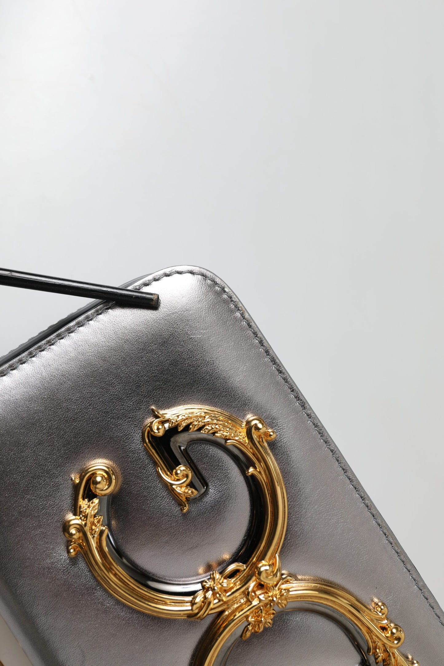 Metallic Silver Nappa Mini DG Girls Shoulder Borse Bag