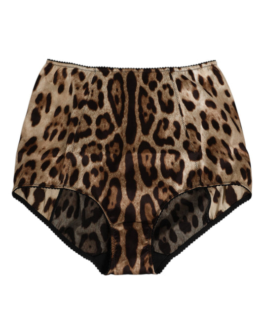 Multicolor Leopard Silk High Waist Girdle Underwear