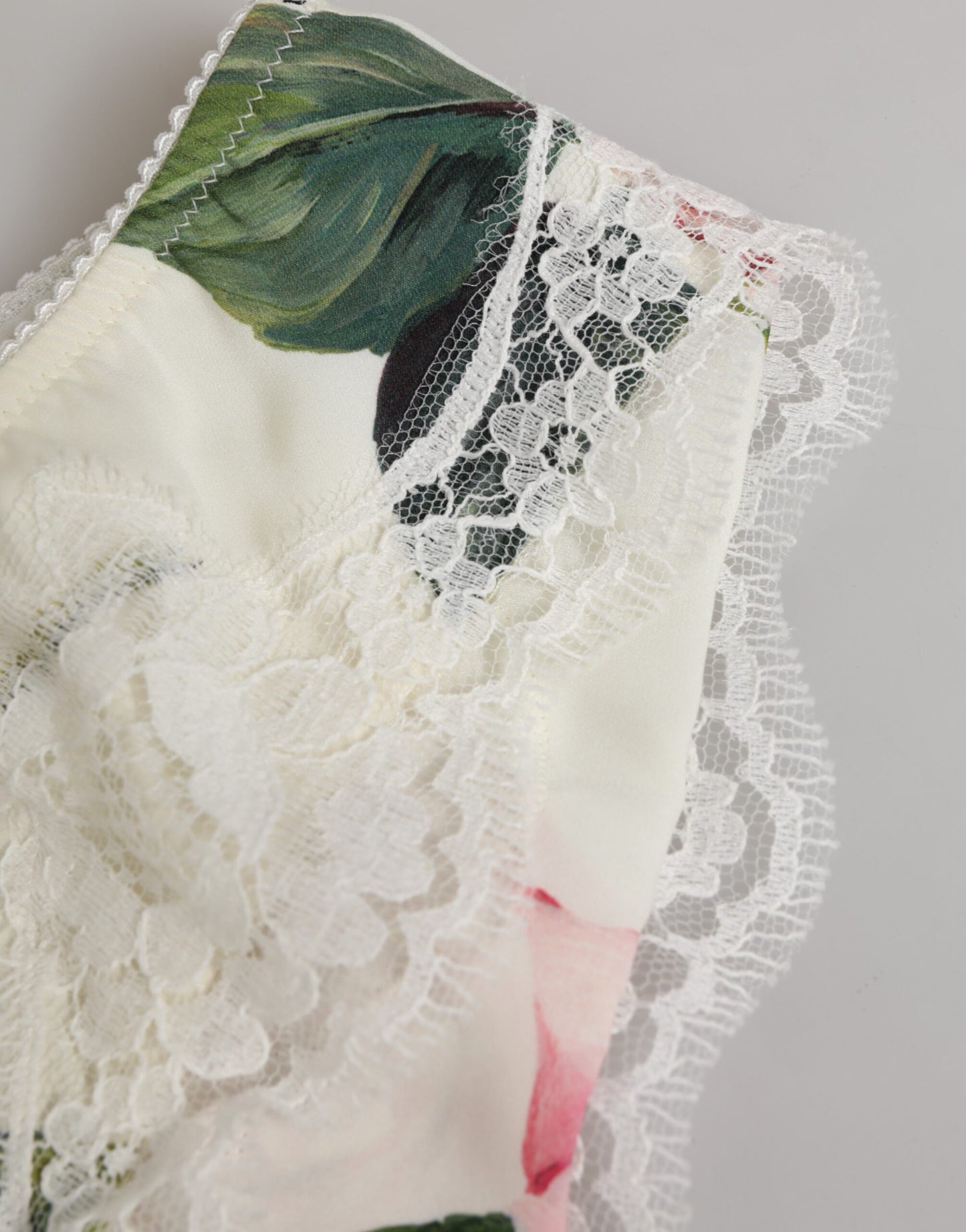 White Silk Satin Floral Lace Trim Slip Underwear