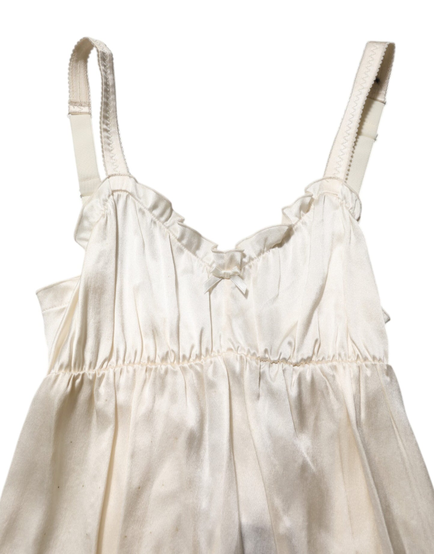 Ivory Satin Lace Tank Lingerie Top Underwear