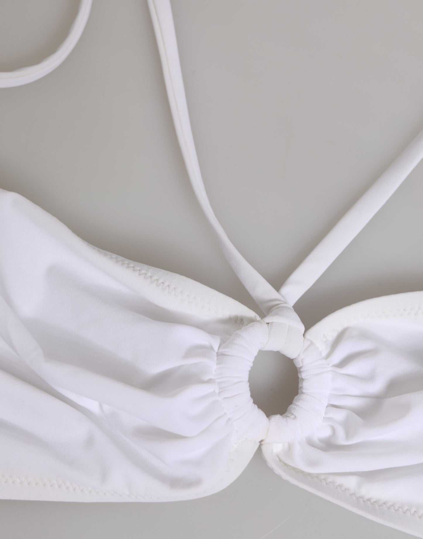 White Logo Swimsuit 2 Piece Top Bottom Swimwear