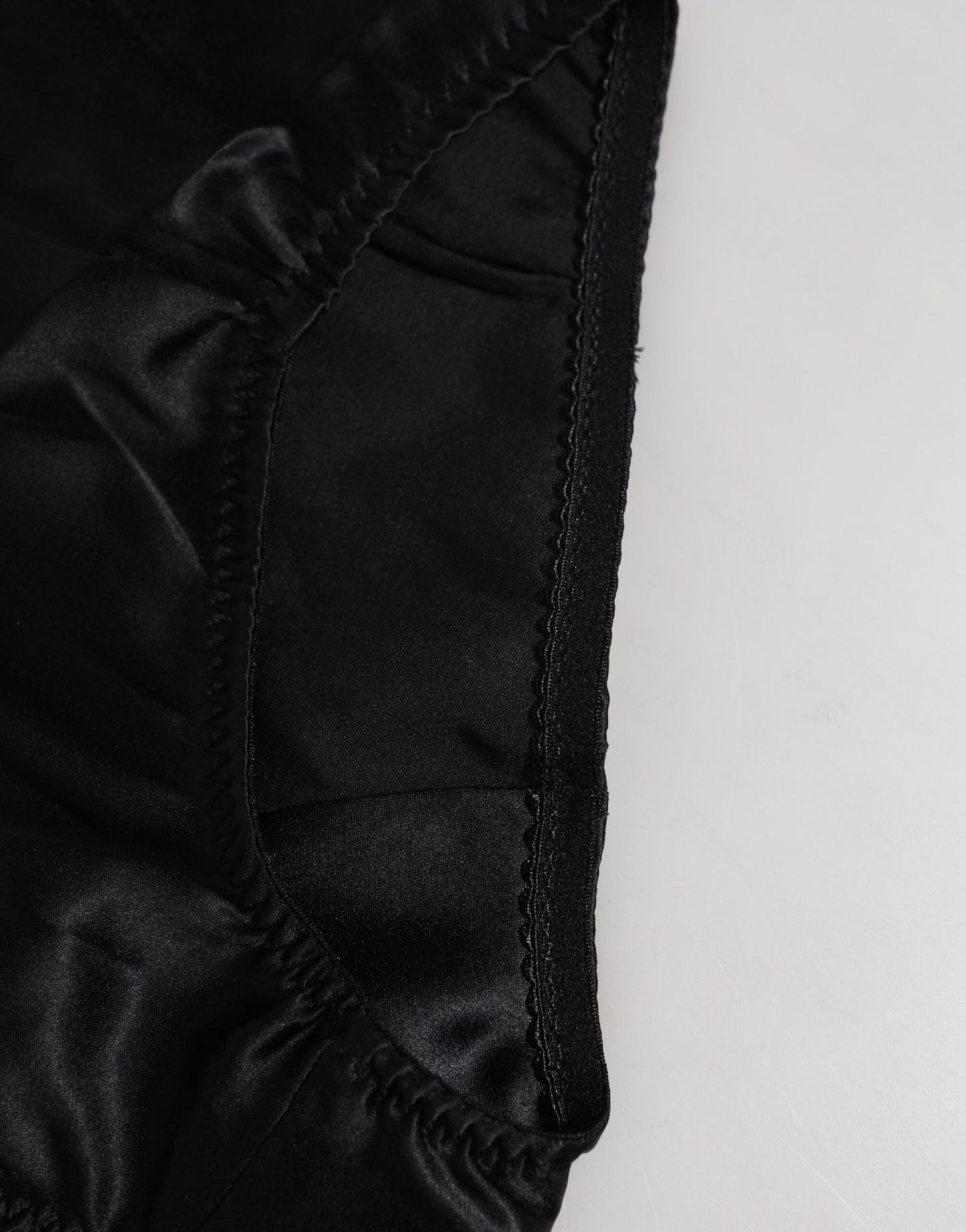 Black Silk Stretch High Waist Girdle Underwear