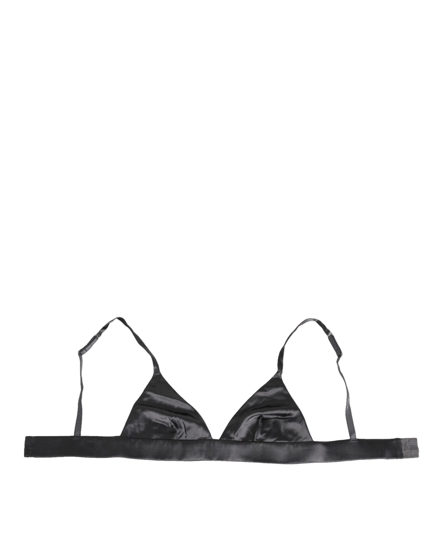 Dolce & Gabbana Black Silk Satin Triangle Soft Cup Underwear