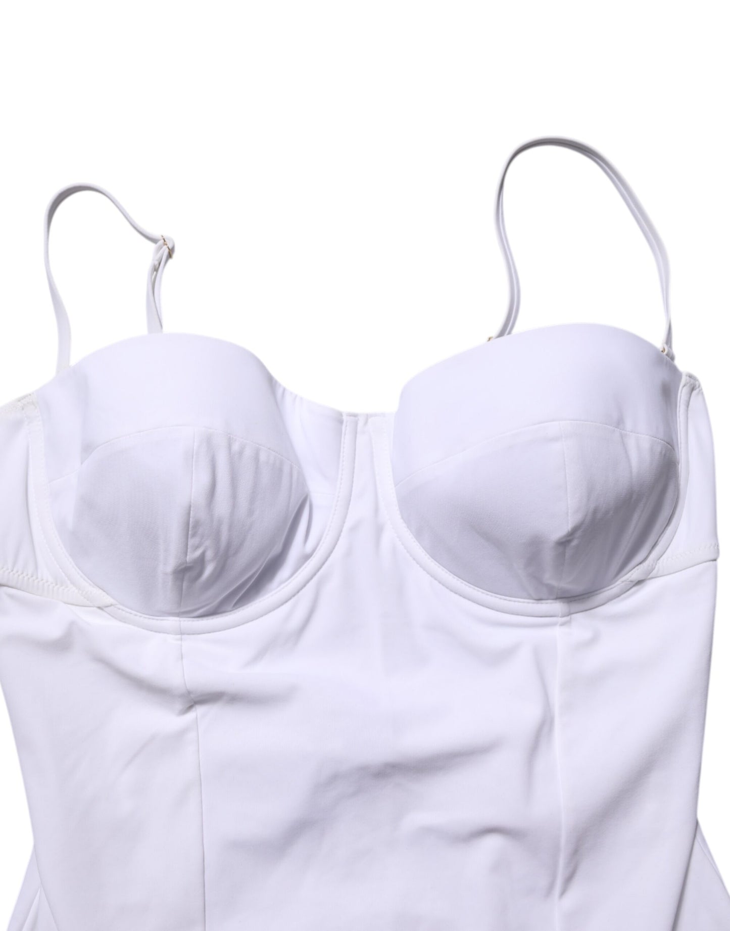 White Padded Balconette One Piece Swimwear