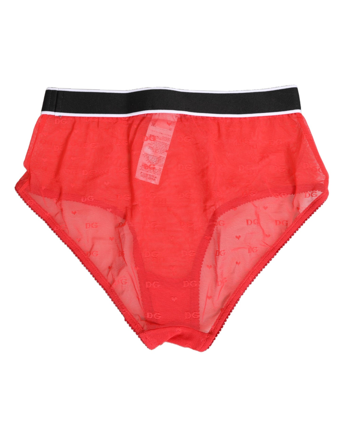 Red Nylon Logo Waistband Brief Panty Underwear