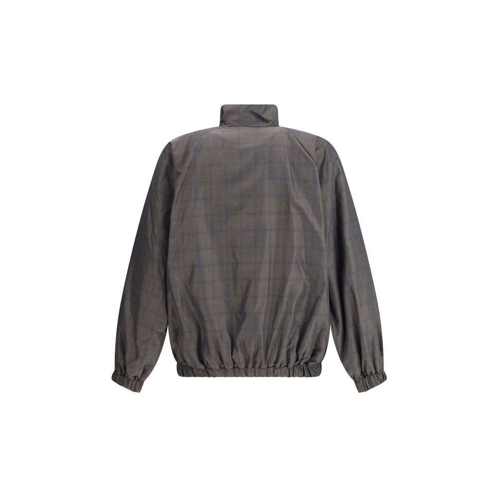 Zipped Jacket with Brown and Blue checked motif