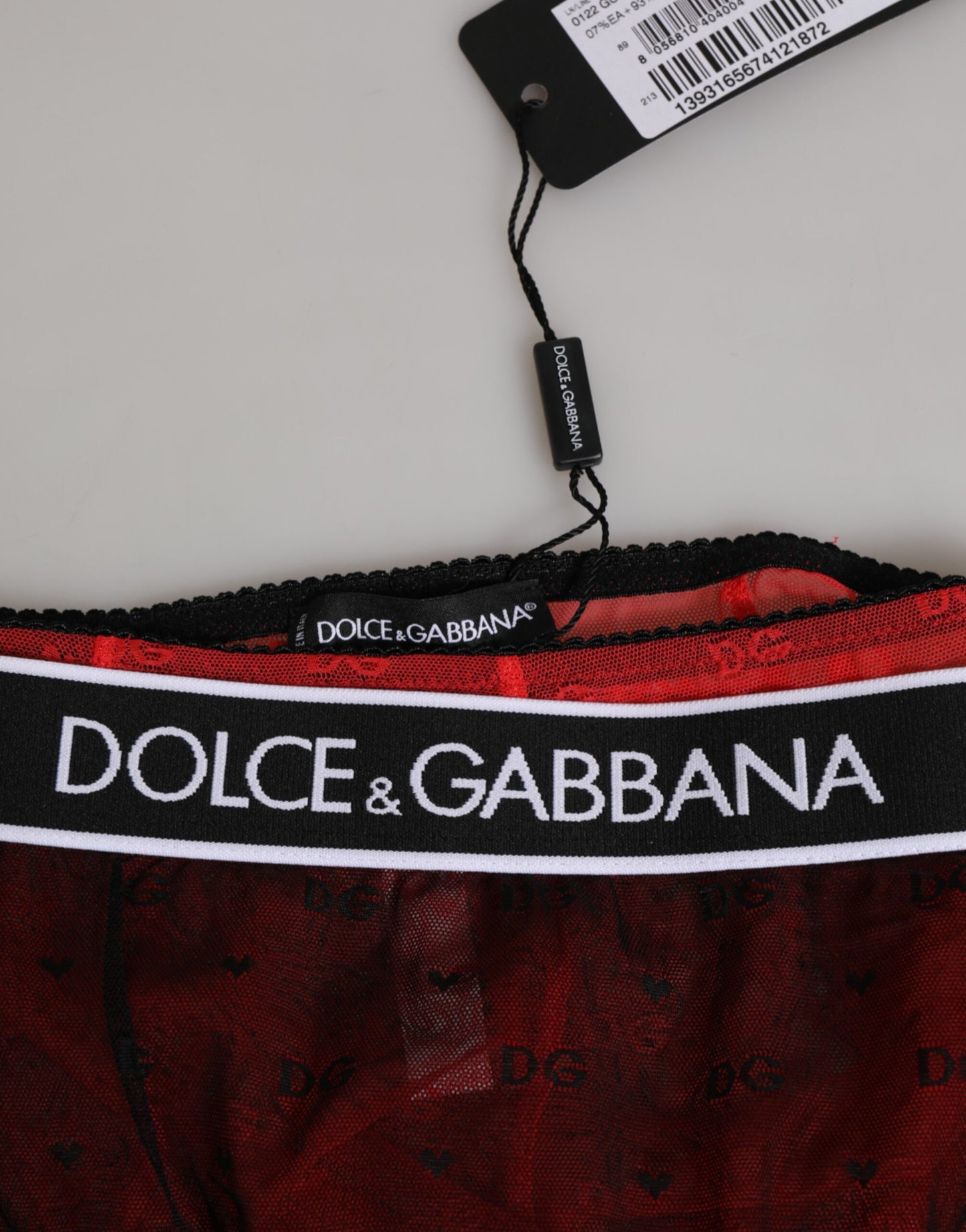Dolce & Gabbana Black Red Nylon High Waist Girdle Underwear