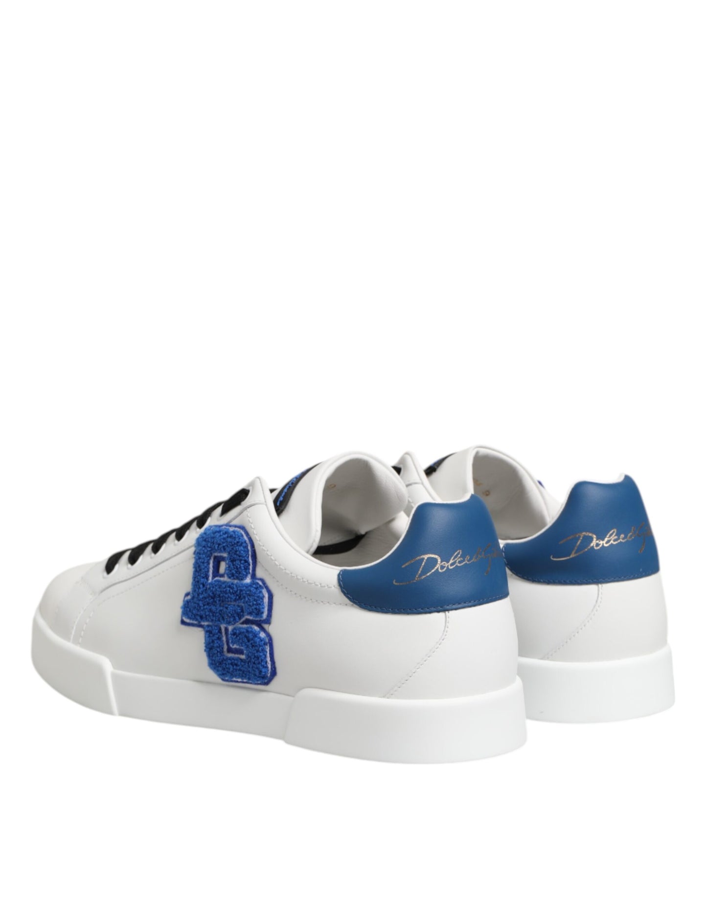 White Leather DG Logo Low Top Sneakers Shoes