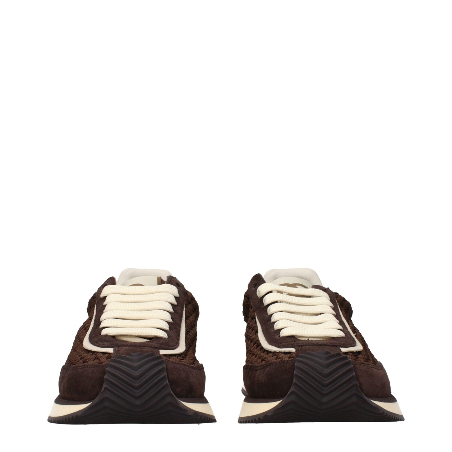 Brown Fabric Low Tops