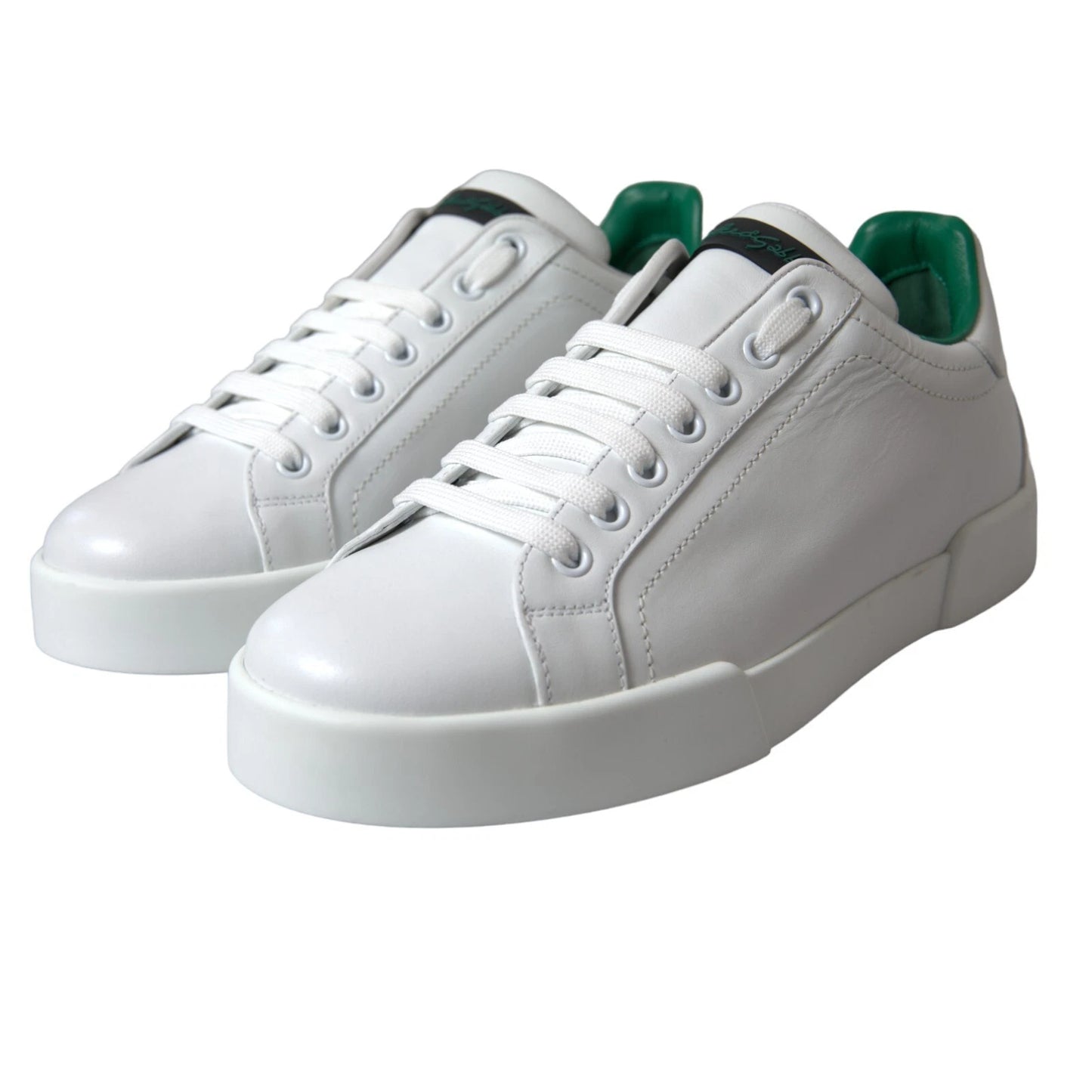 White Calf Leather Low Top Sneakers Shoes