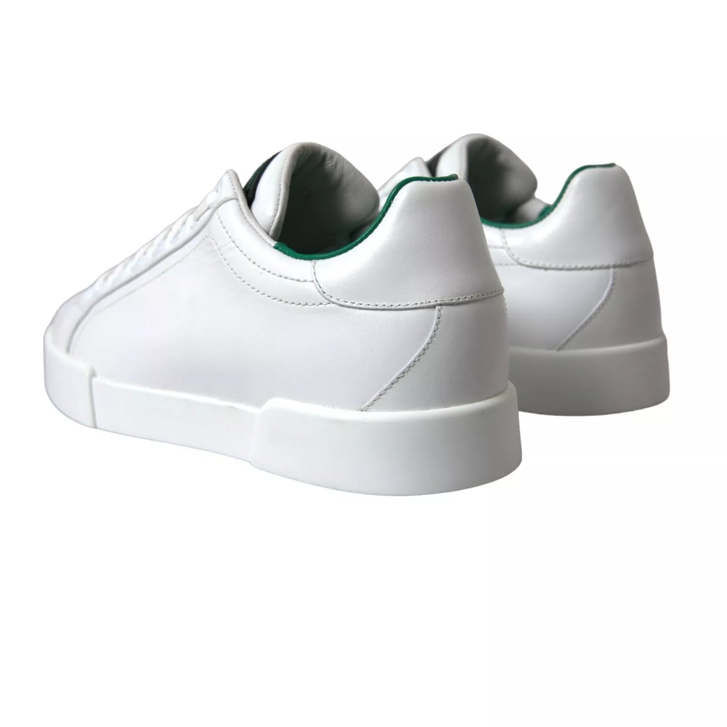 White Calf Leather Low Top Sneakers Shoes