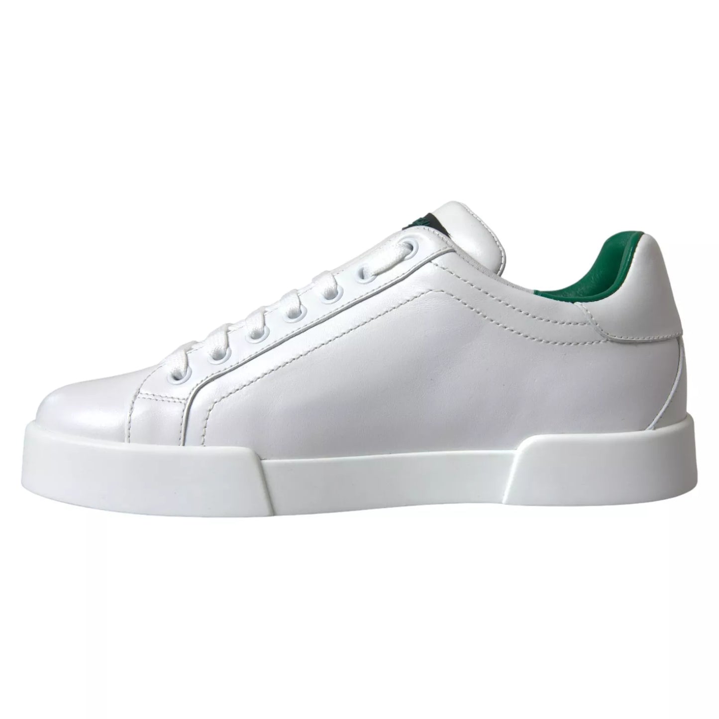 White Calf Leather Low Top Sneakers Shoes