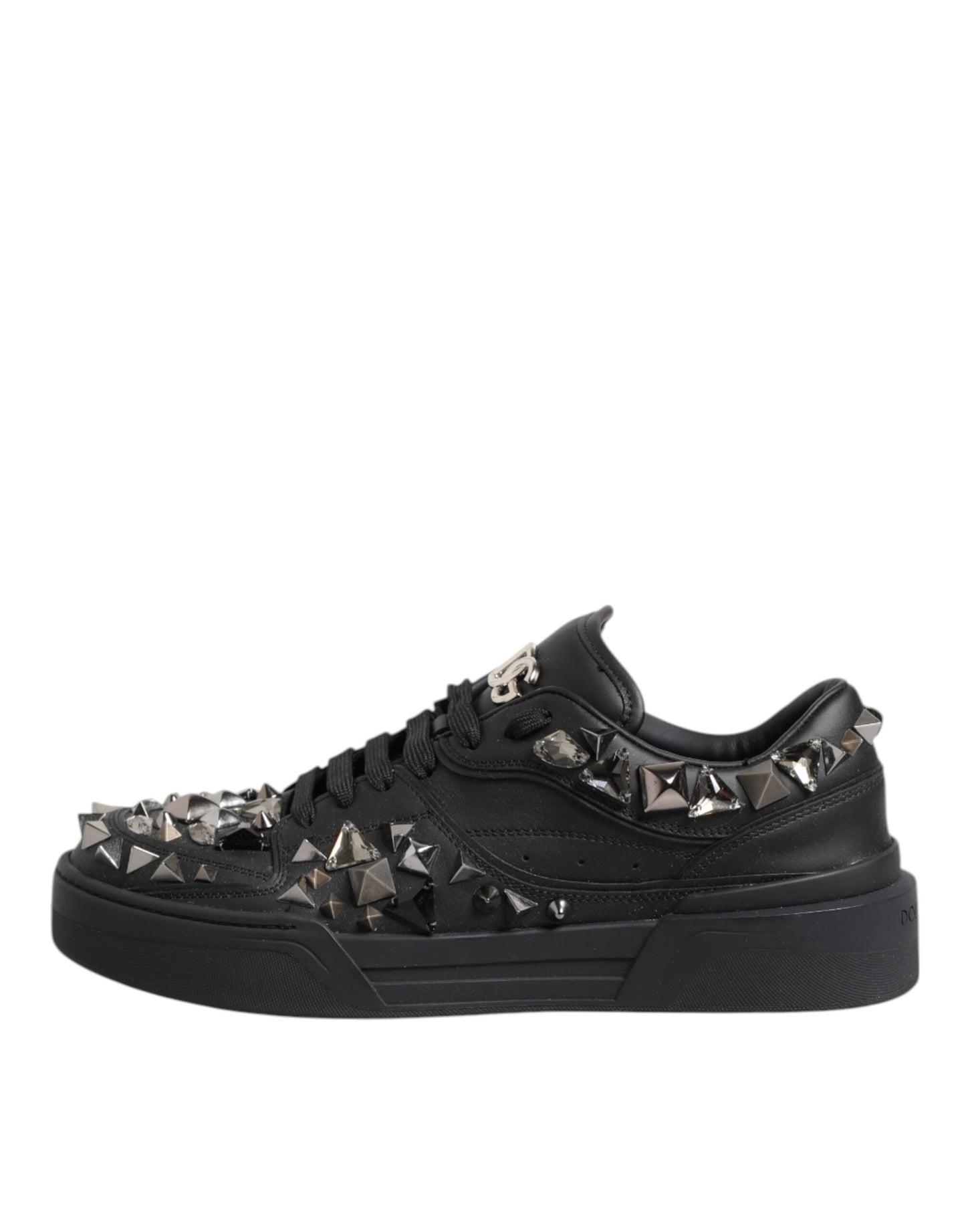Black Portofino Studded Men Sneakers Shoes