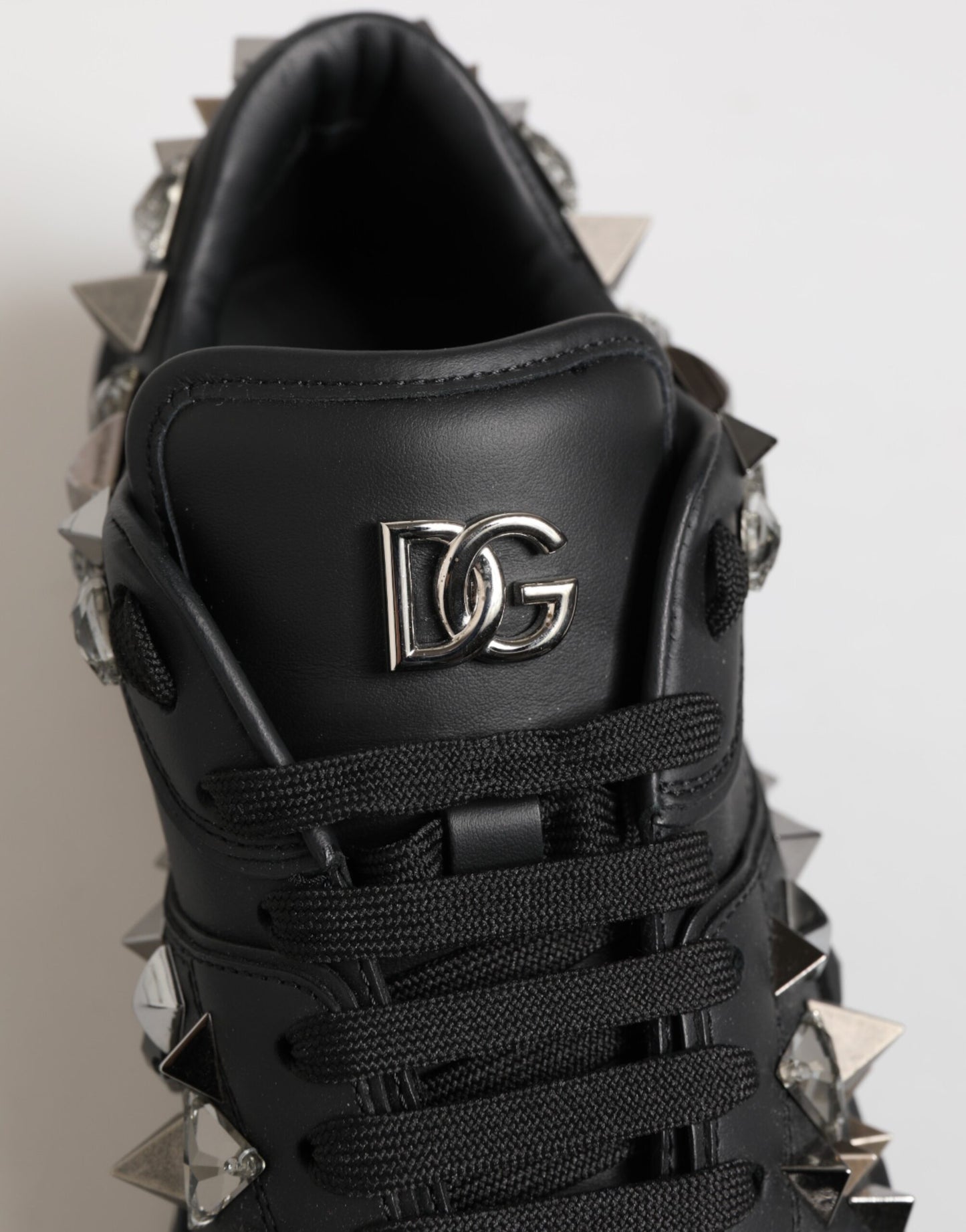 Black Portofino Studded Men Sneakers Shoes