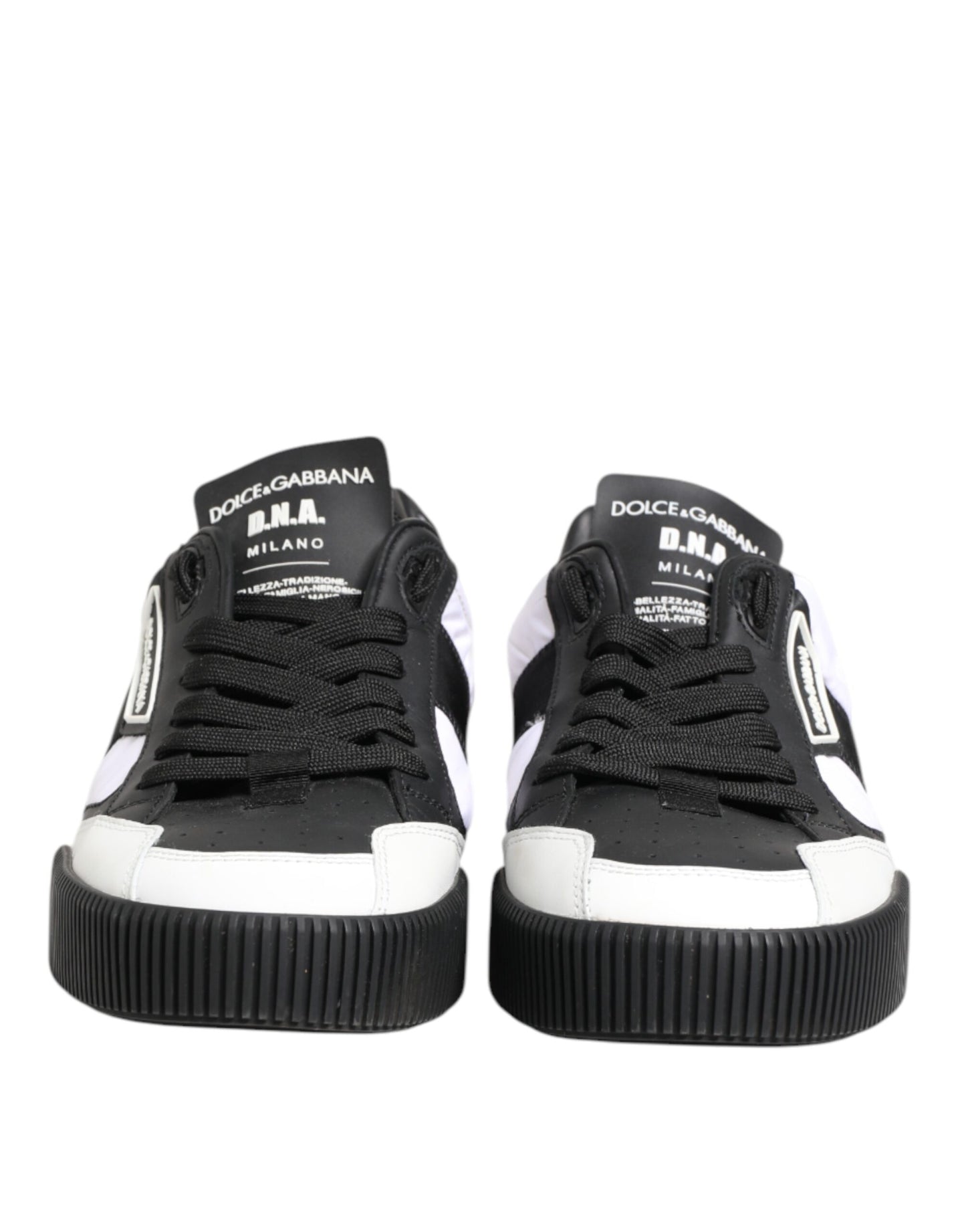 Black White Leather MIAMI Low Top Sneakers Shoes