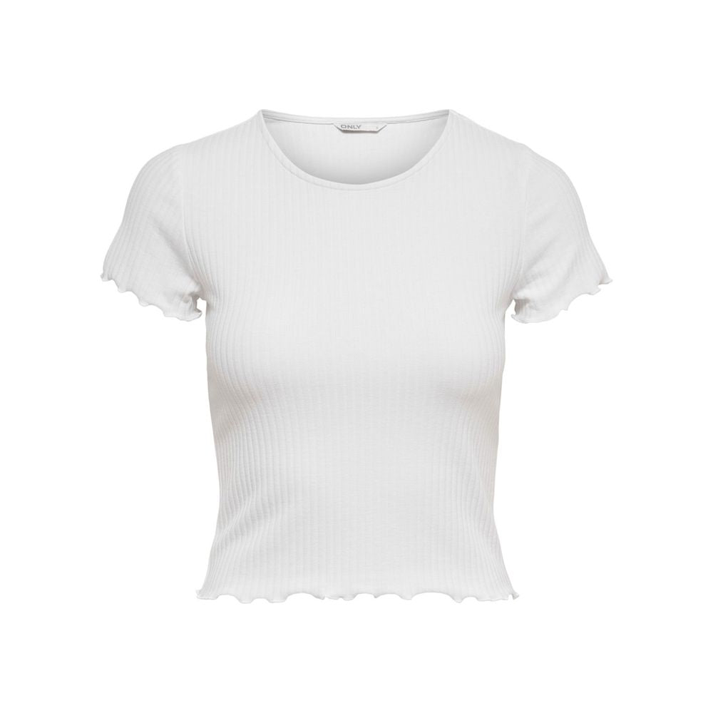 Only White Polyester T-Shirt