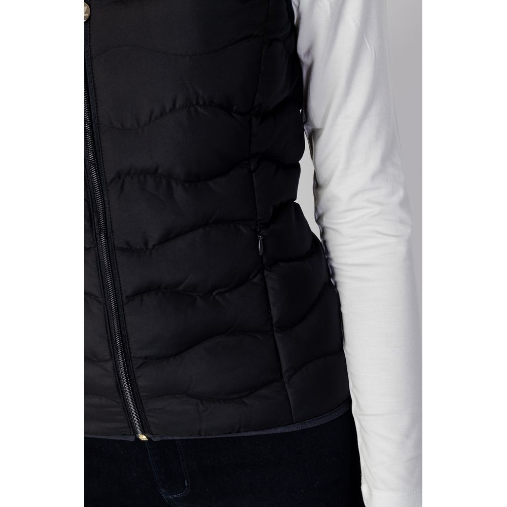 Black Polyester Sleveless Jacket