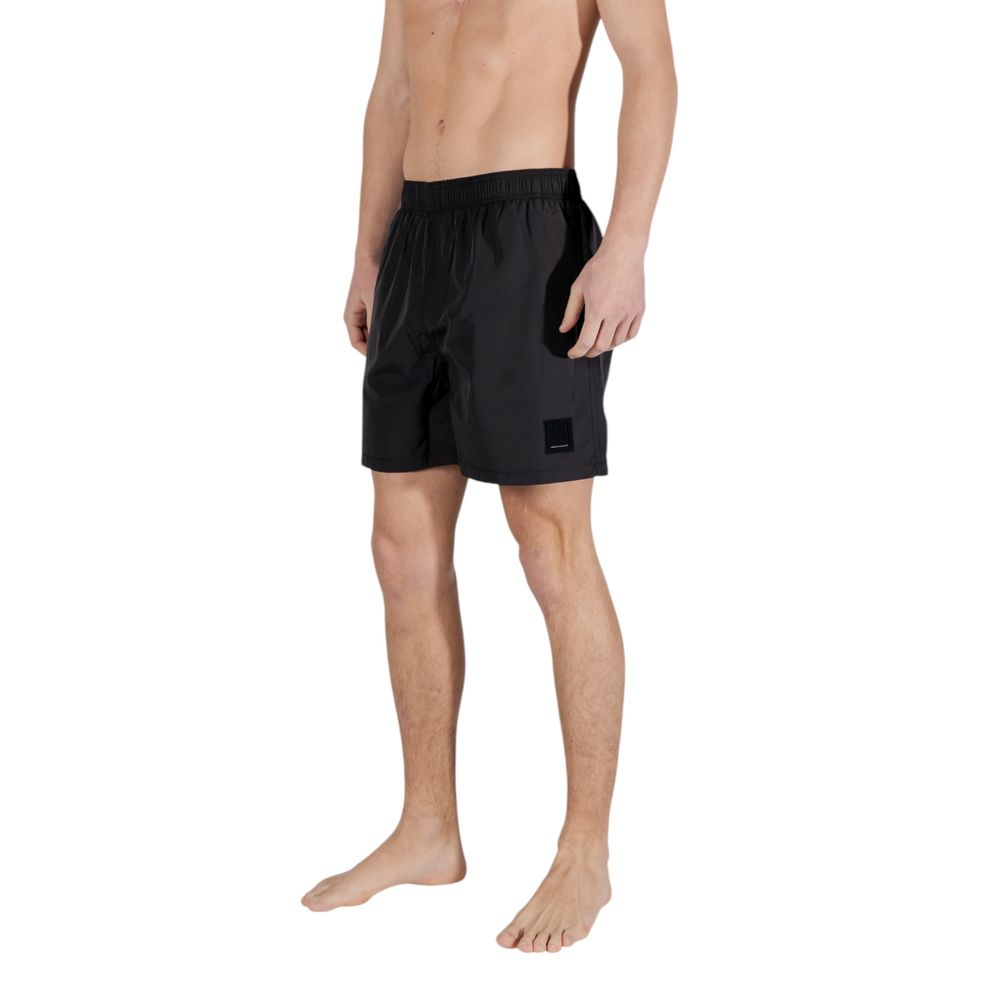 Black Polyester Swim Short