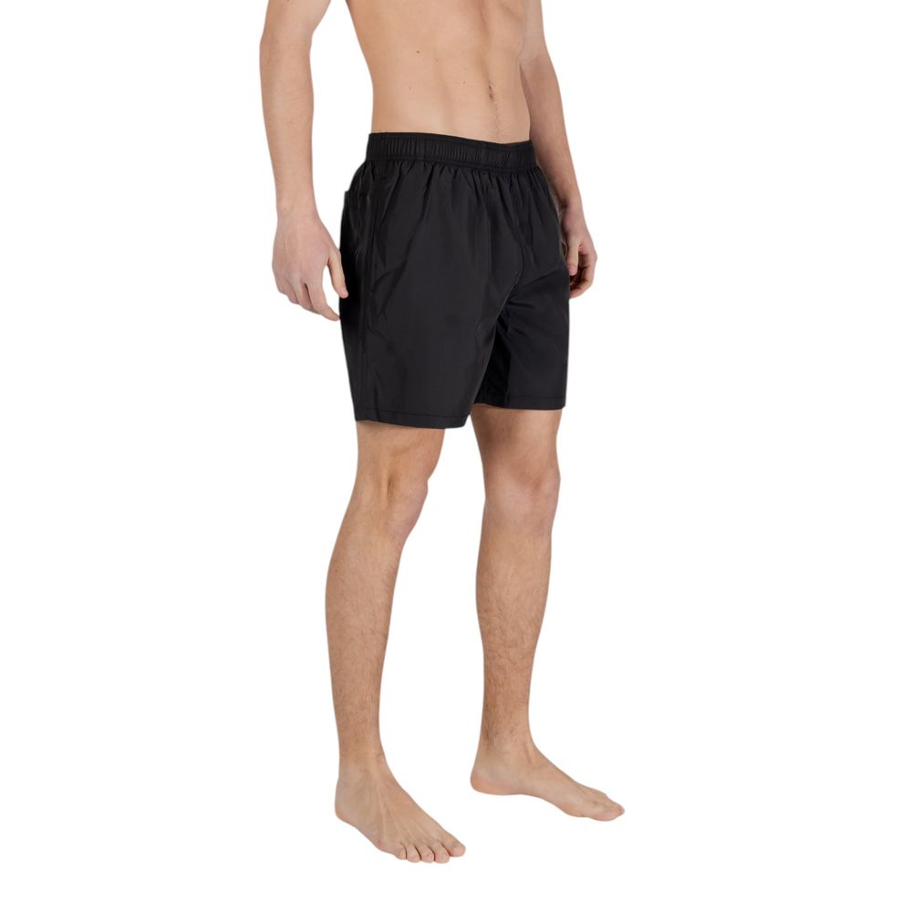 Black Polyester Swim Short