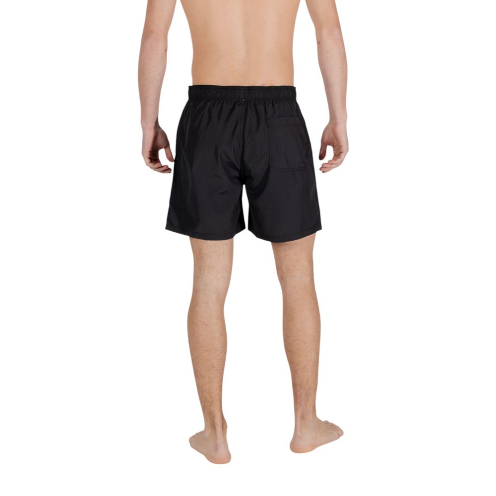 Black Polyester Swim Short