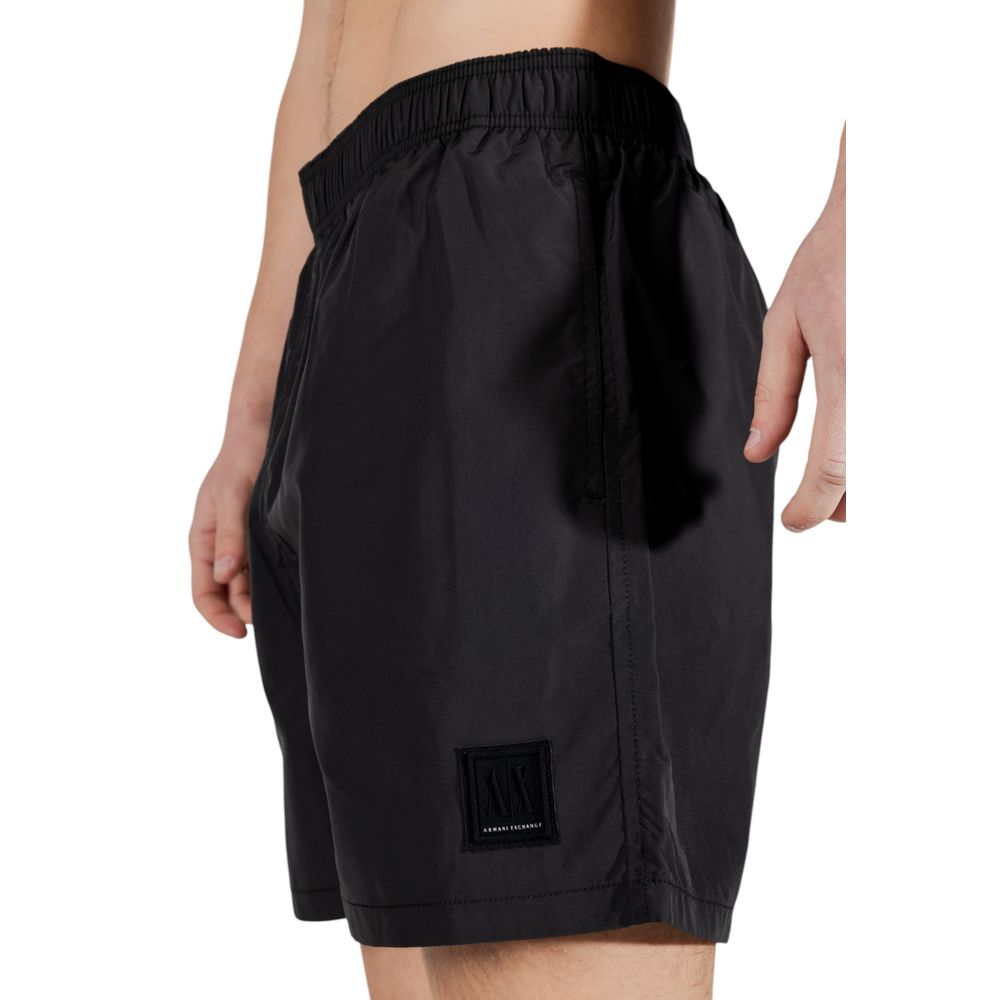 Black Polyester Swim Short