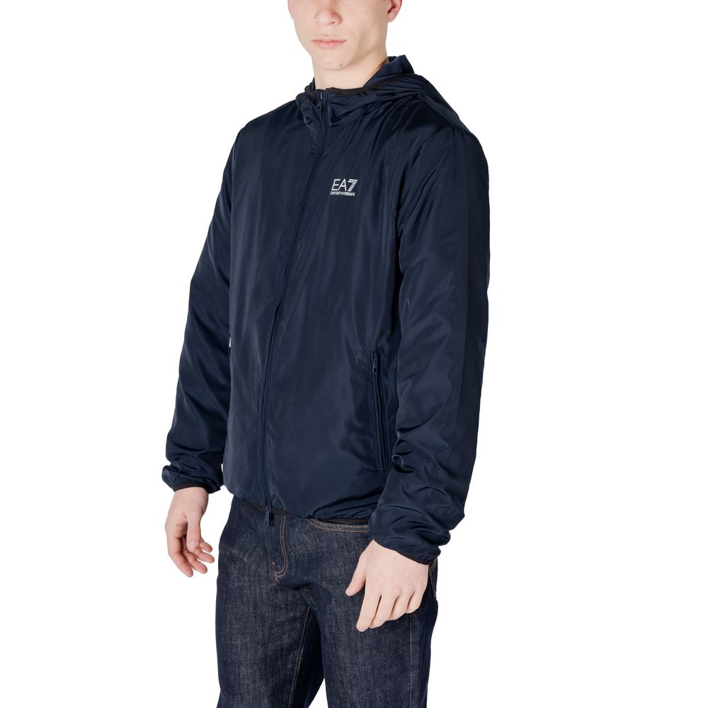 Blue Polyester Jackets & Coat