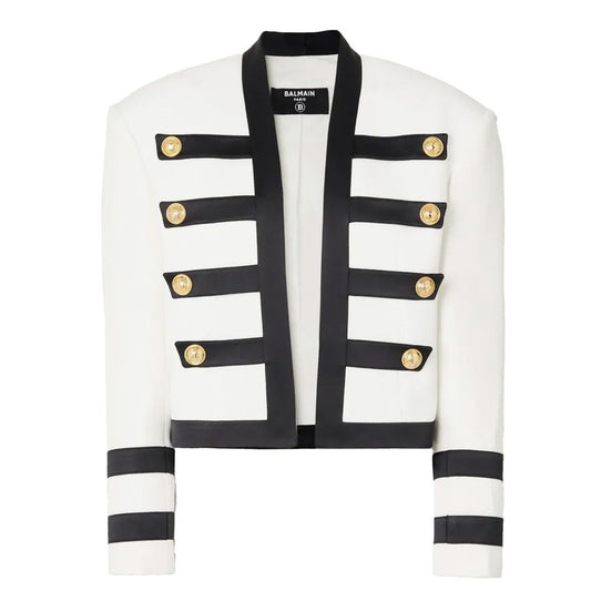 White Viscose Women Blazer