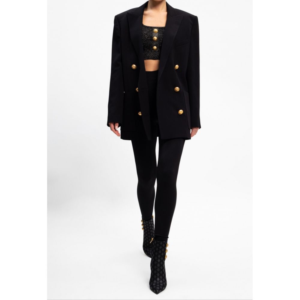 Black Viscose Women Blazer