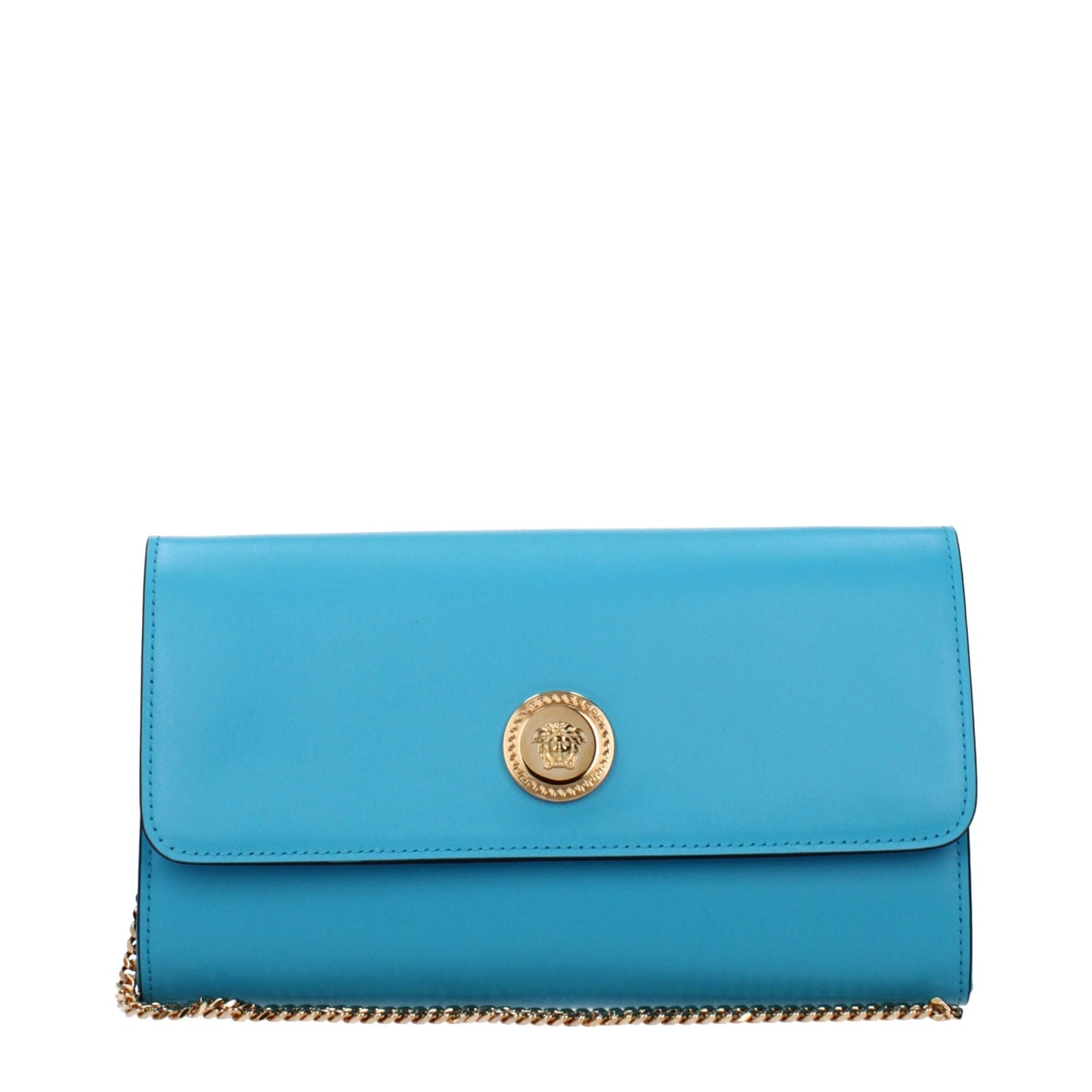 Light Blue Leather Clutch Bags