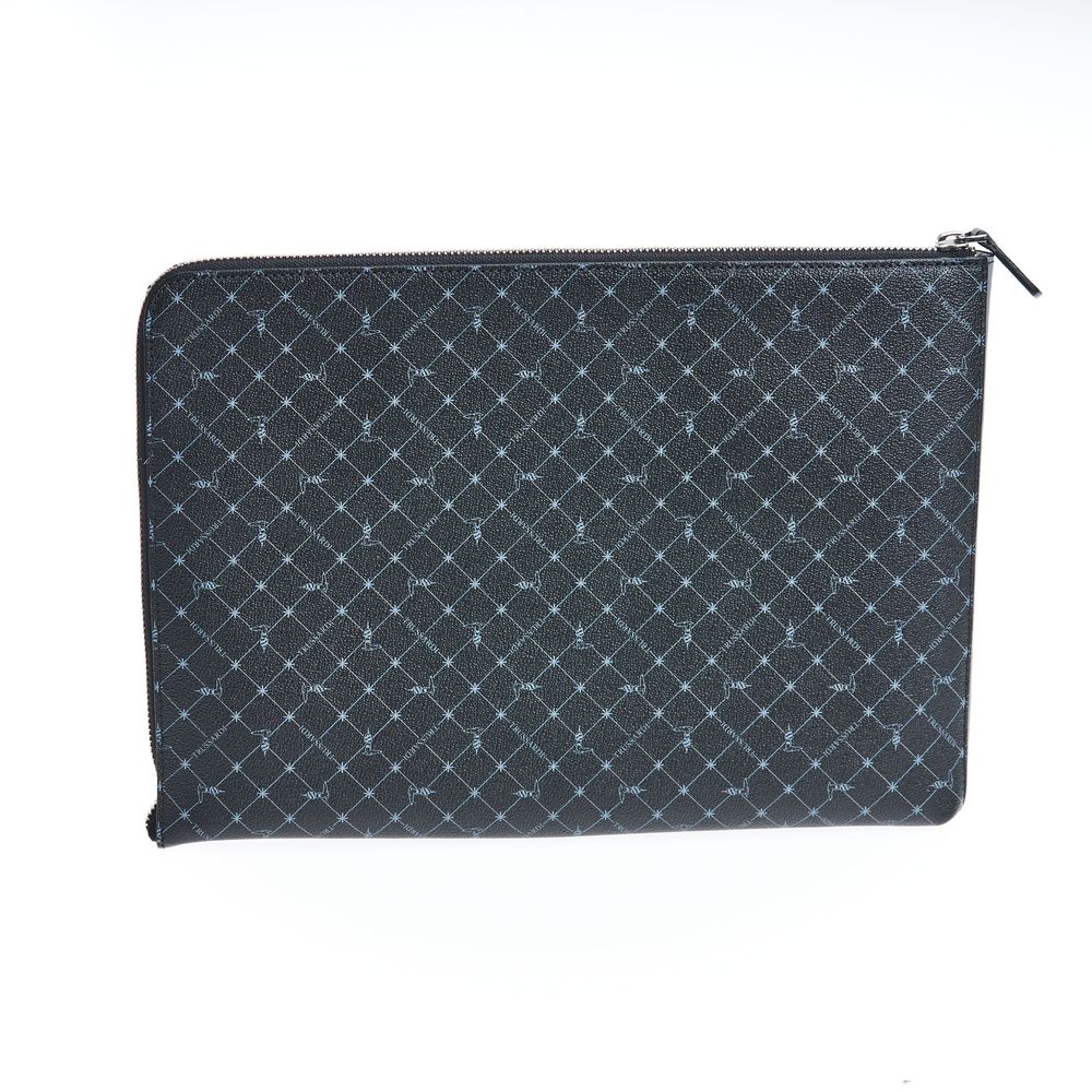 Trussardi Black Leather Men Clutch