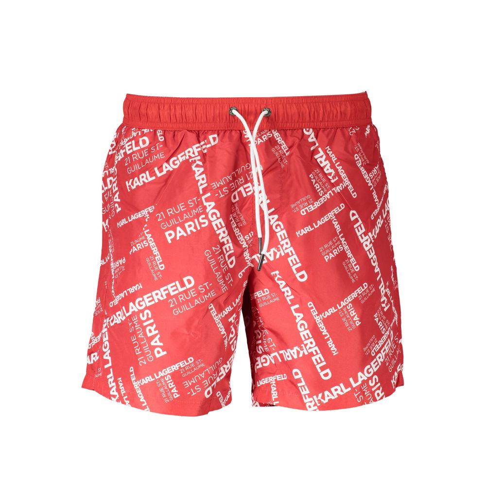 Red Polyester Swimwear