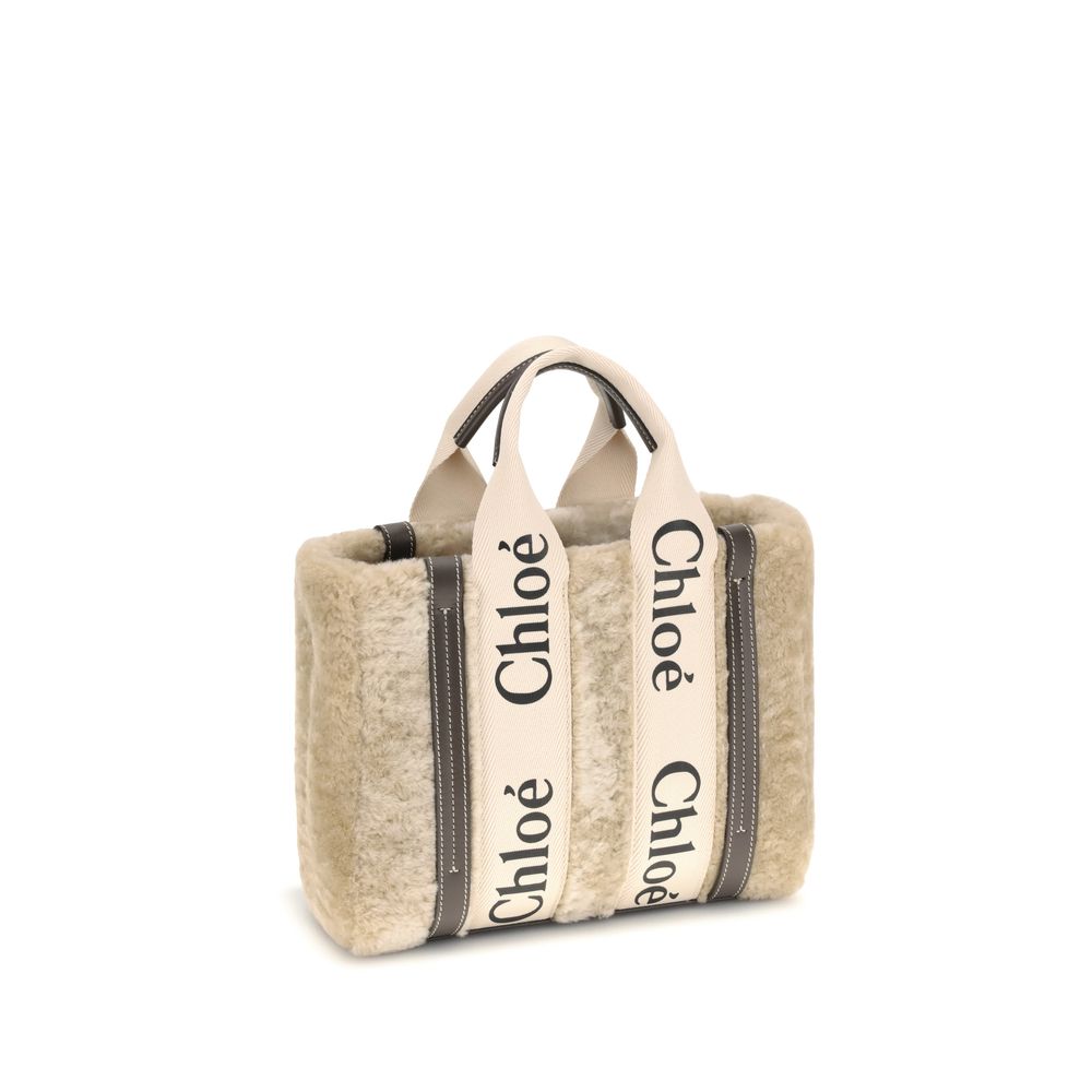 Small Woody Shearling Tote Bag