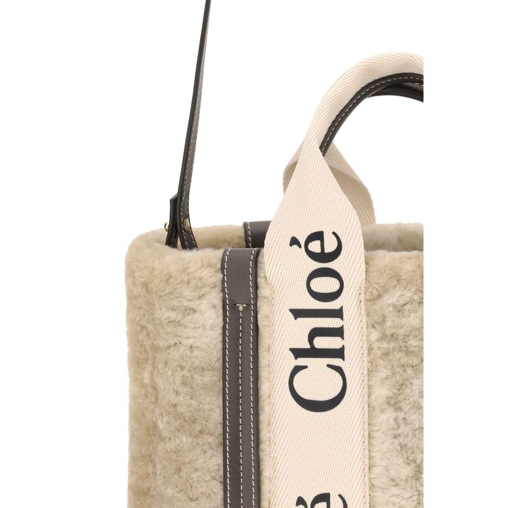 Small Woody Shearling Tote Bag