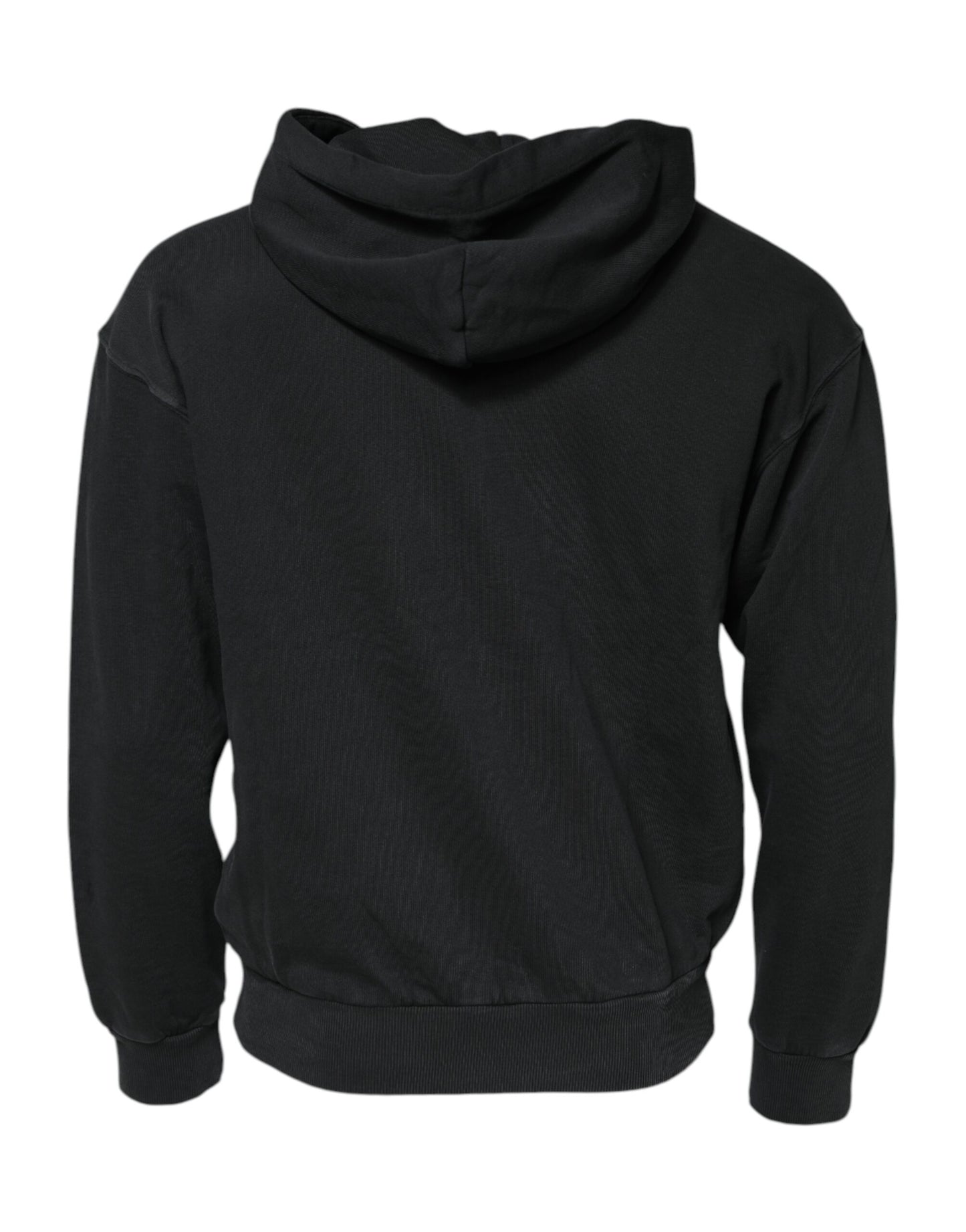 Black Logo Full Zip Hooded Men Sweatshirt Sweater