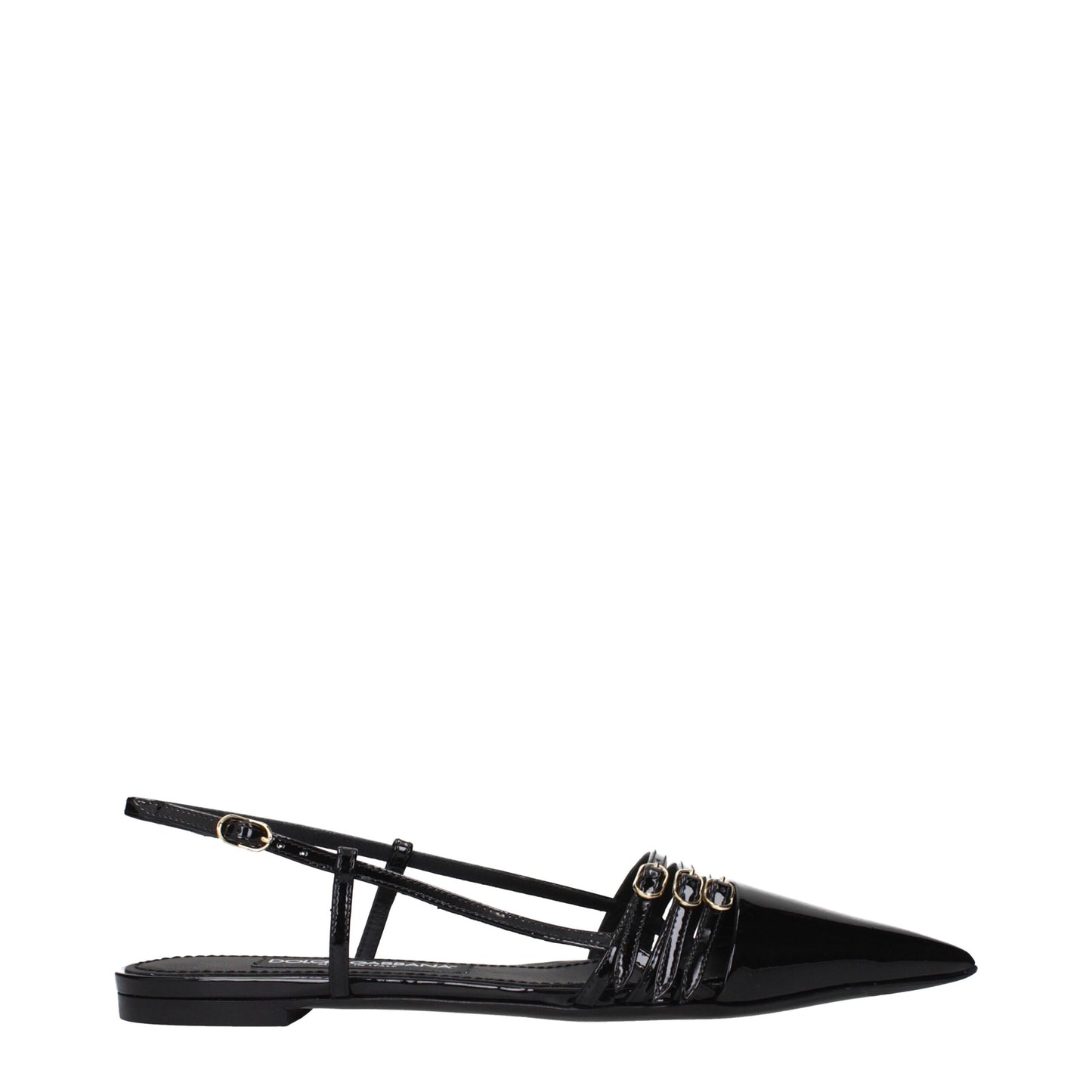 Black Leather Flat Sandals