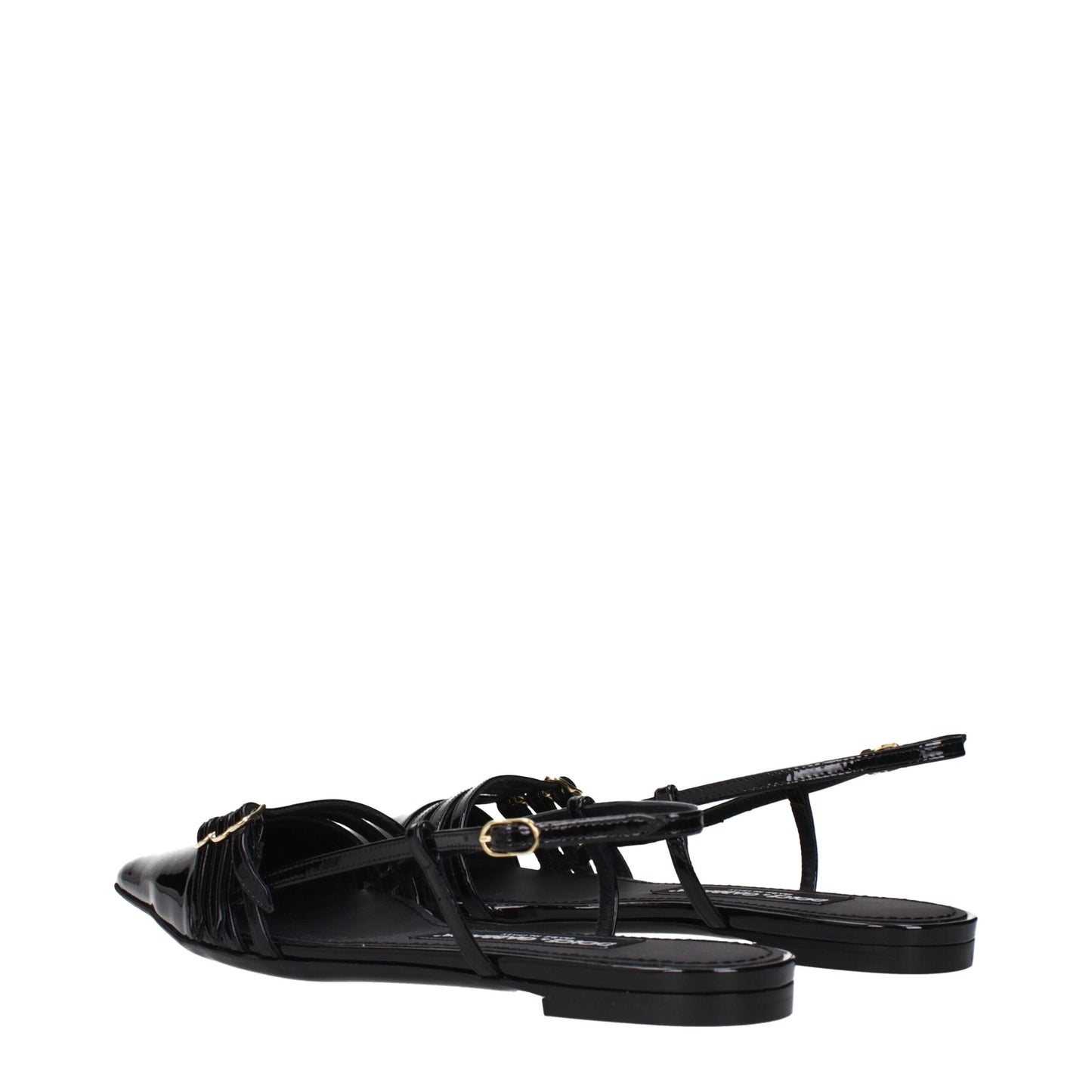 Black Leather Flat Sandals