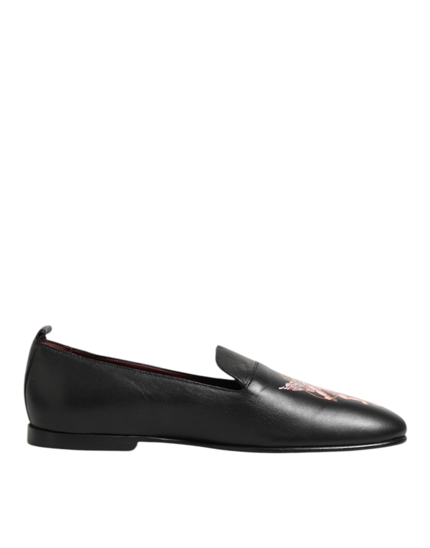 Black DG Angel Leather Slip On Loafers Shoes
