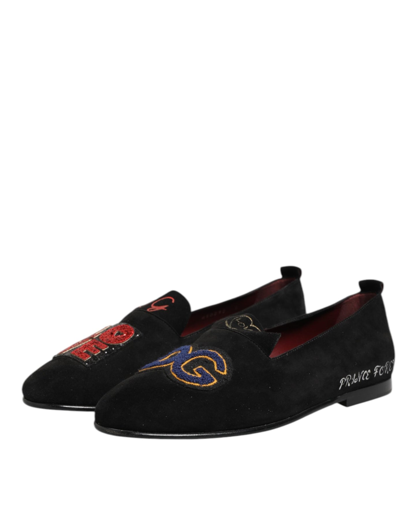 Black DG Love Leather Slip On Loafers Shoes