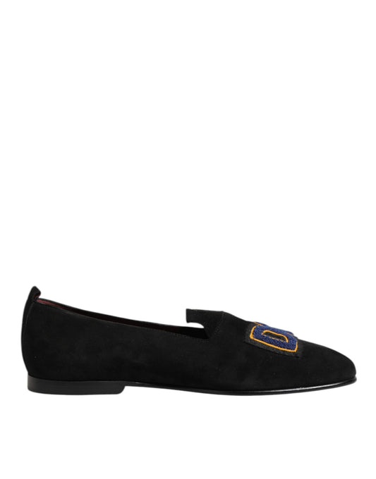 Black DG Love Leather Slip On Loafers Shoes