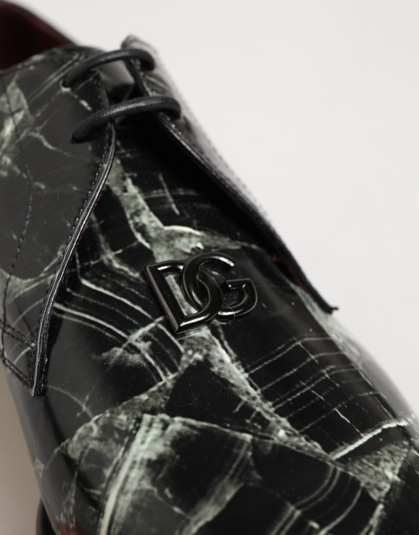 Marbled Pattern Dress Lace Up Derby Shoes