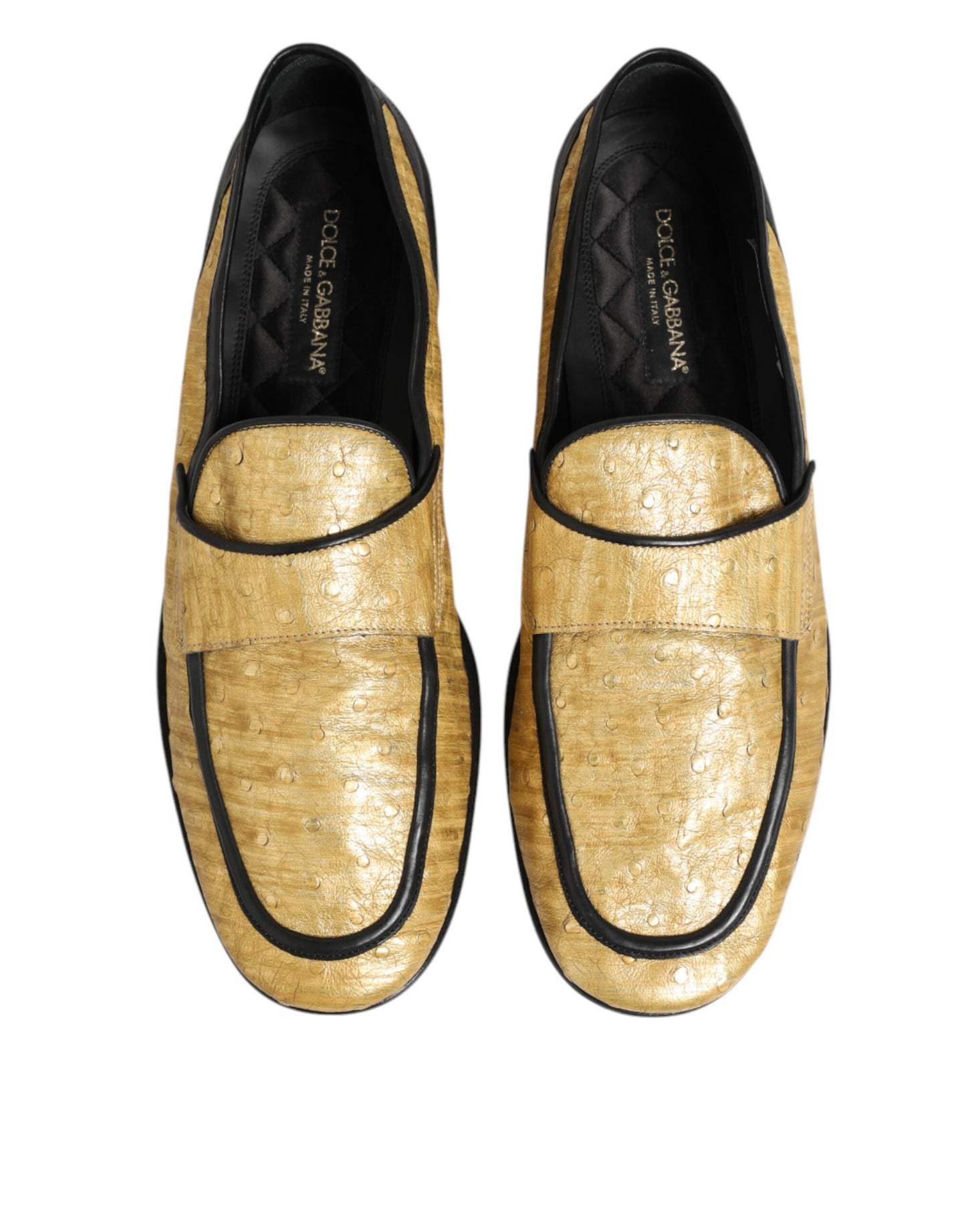 Yellow Black Leather Slip On Loafers Shoes