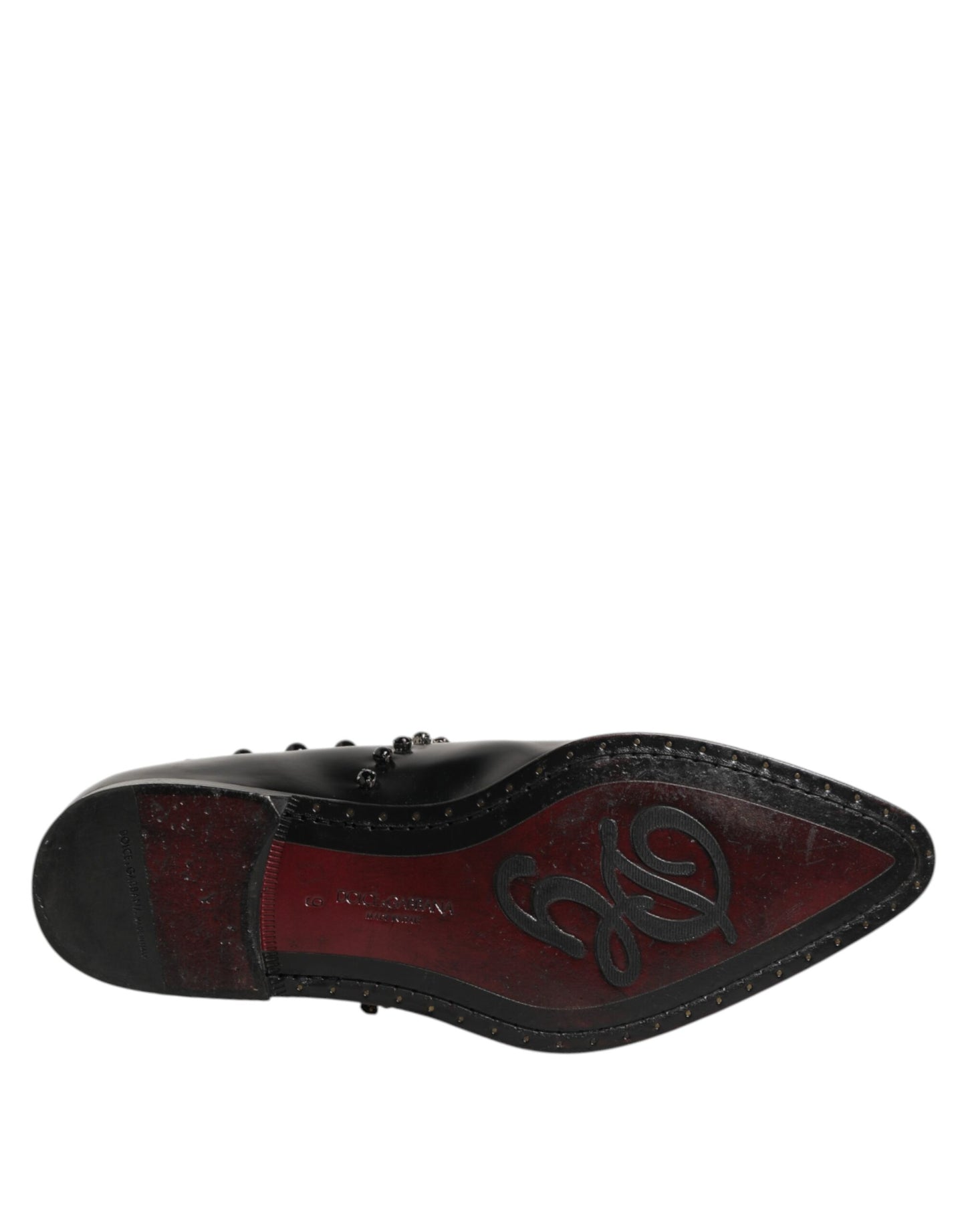 Black Crystal Embellished Derby Men Shoes