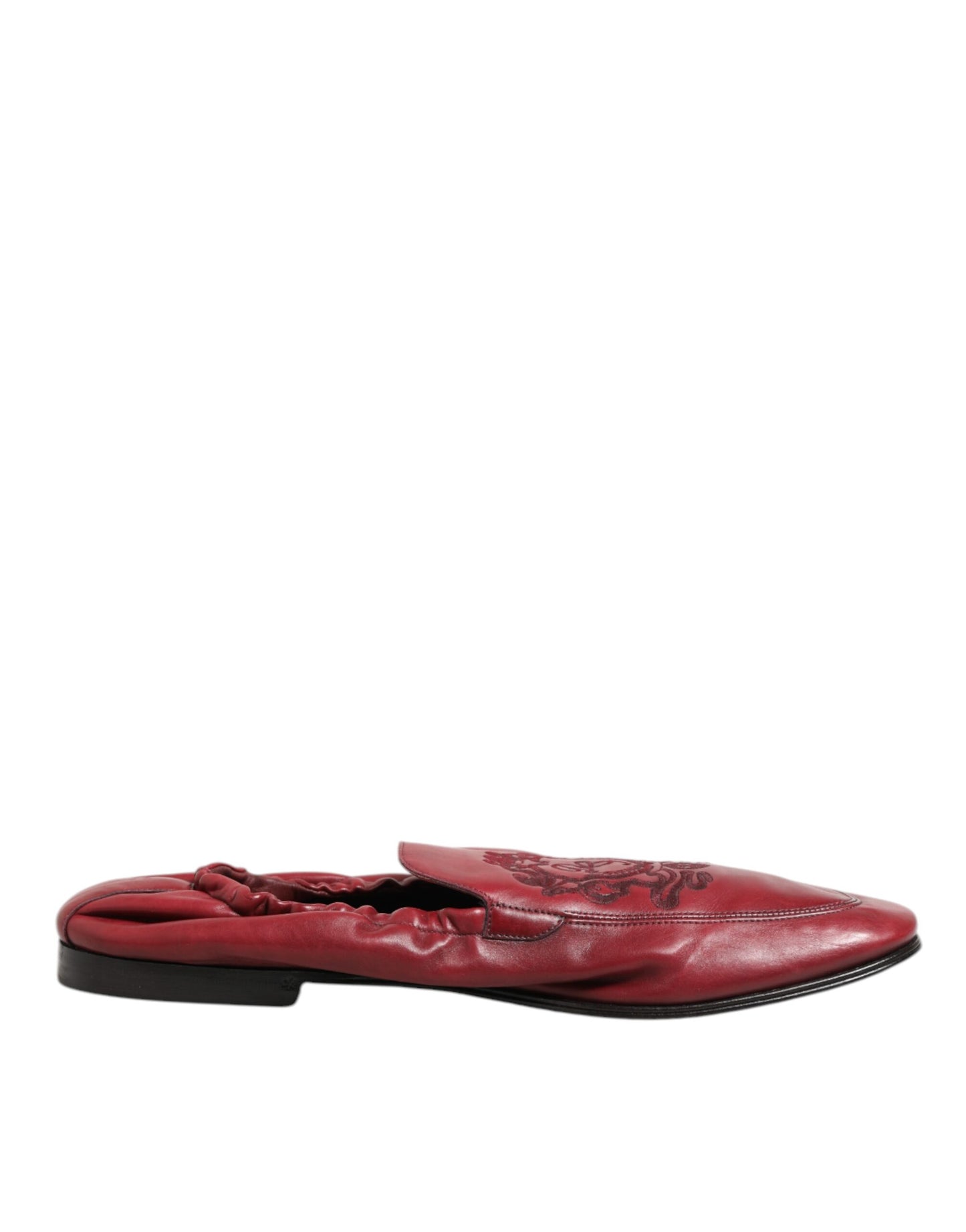 Red Leather Slip On Men Flat Loafers Shoes