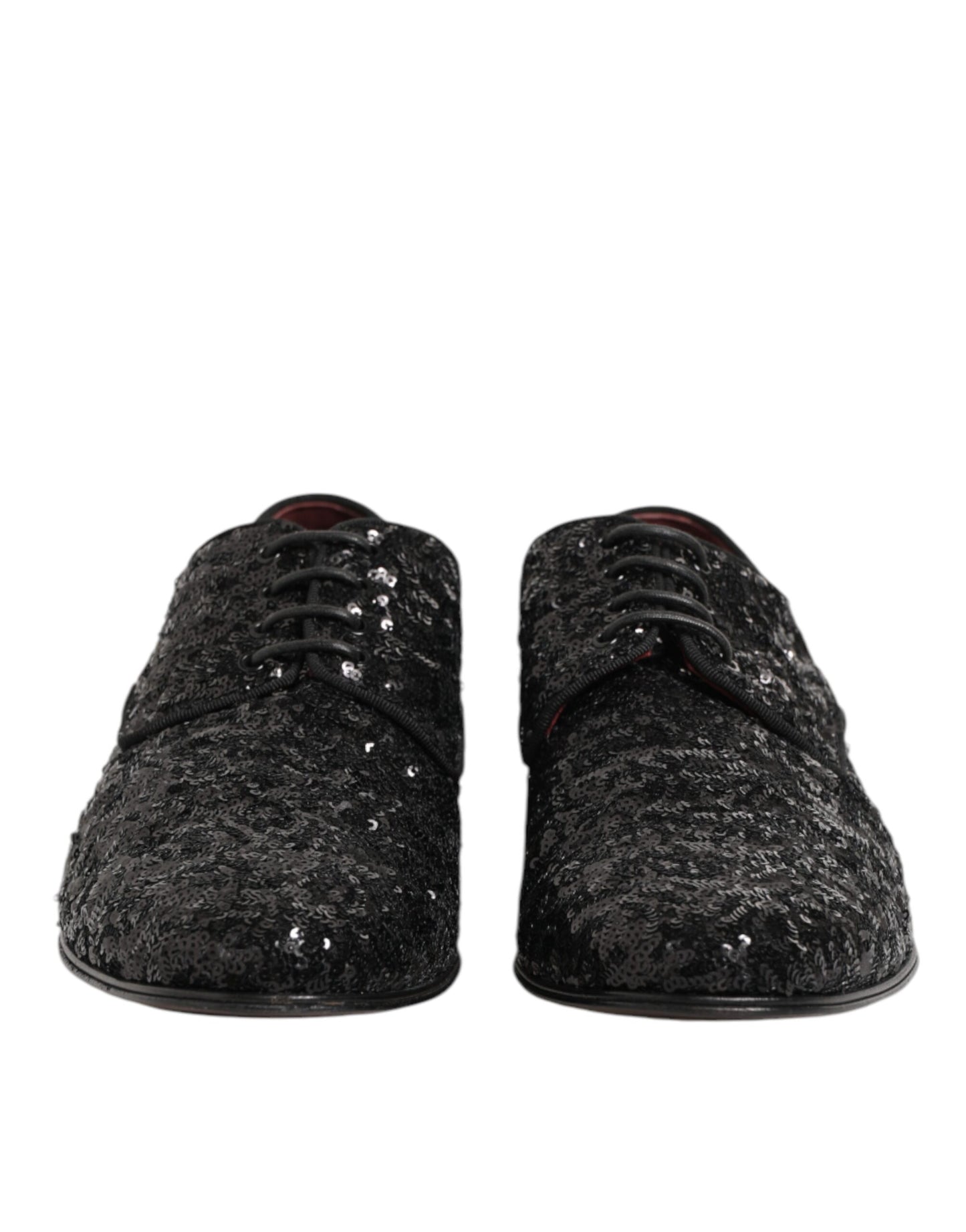 Black Sequined Lace Up Dress Men Derby Shoes