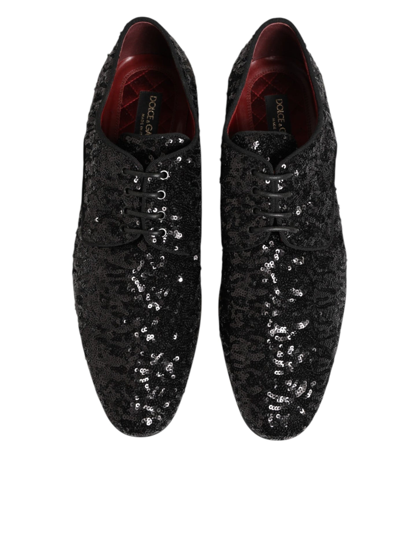 Black Sequined Lace Up Dress Men Derby Shoes