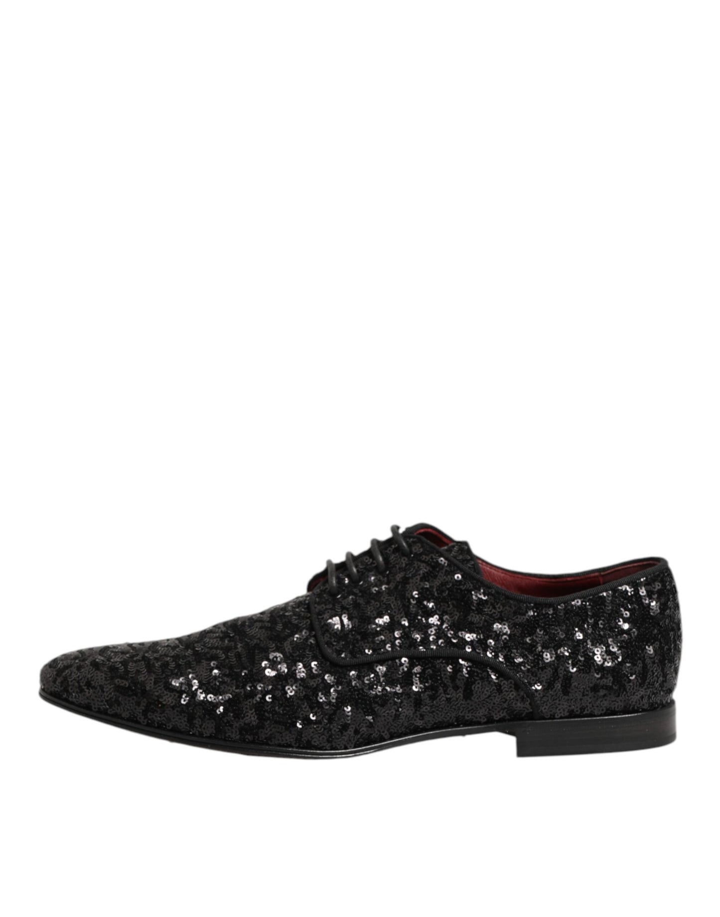 Black Sequined Lace Up Dress Men Derby Shoes