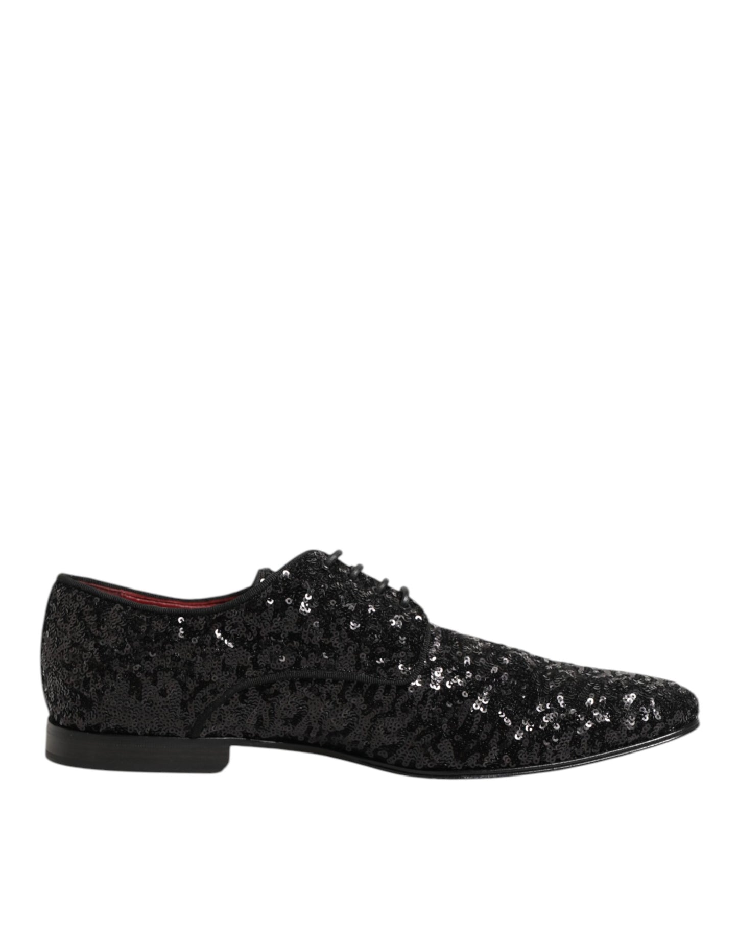 Black Sequined Lace Up Dress Men Derby Shoes
