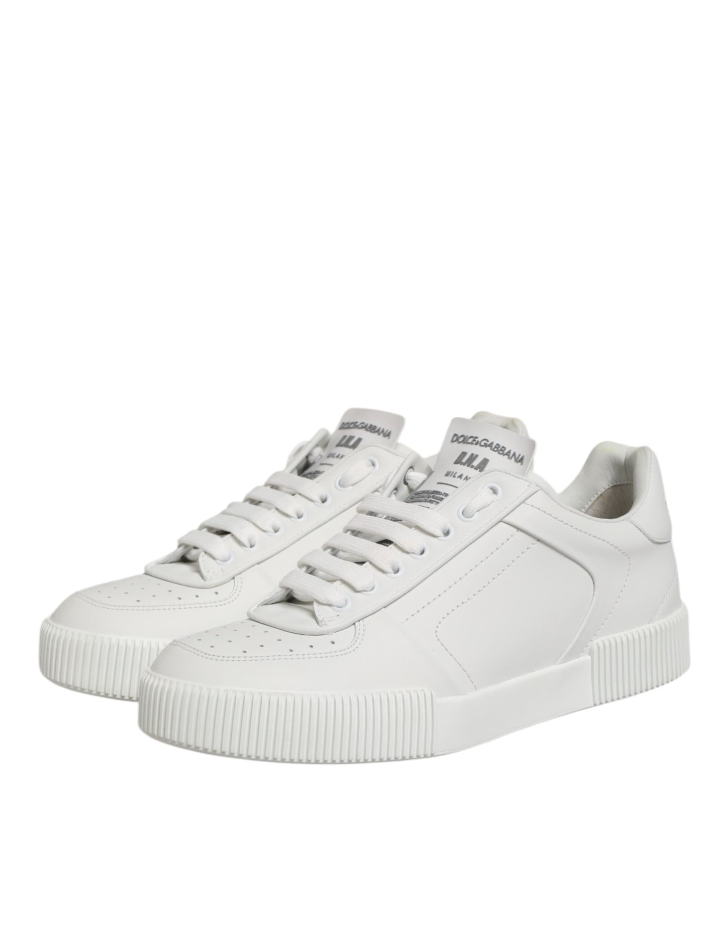 White Miami Leather Low Top Sneakers Shoes