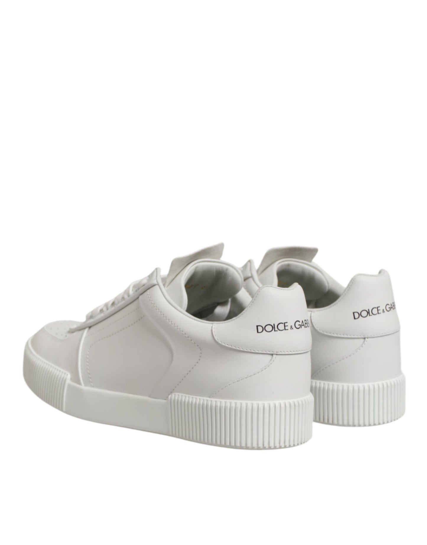 White Miami Leather Low Top Sneakers Shoes