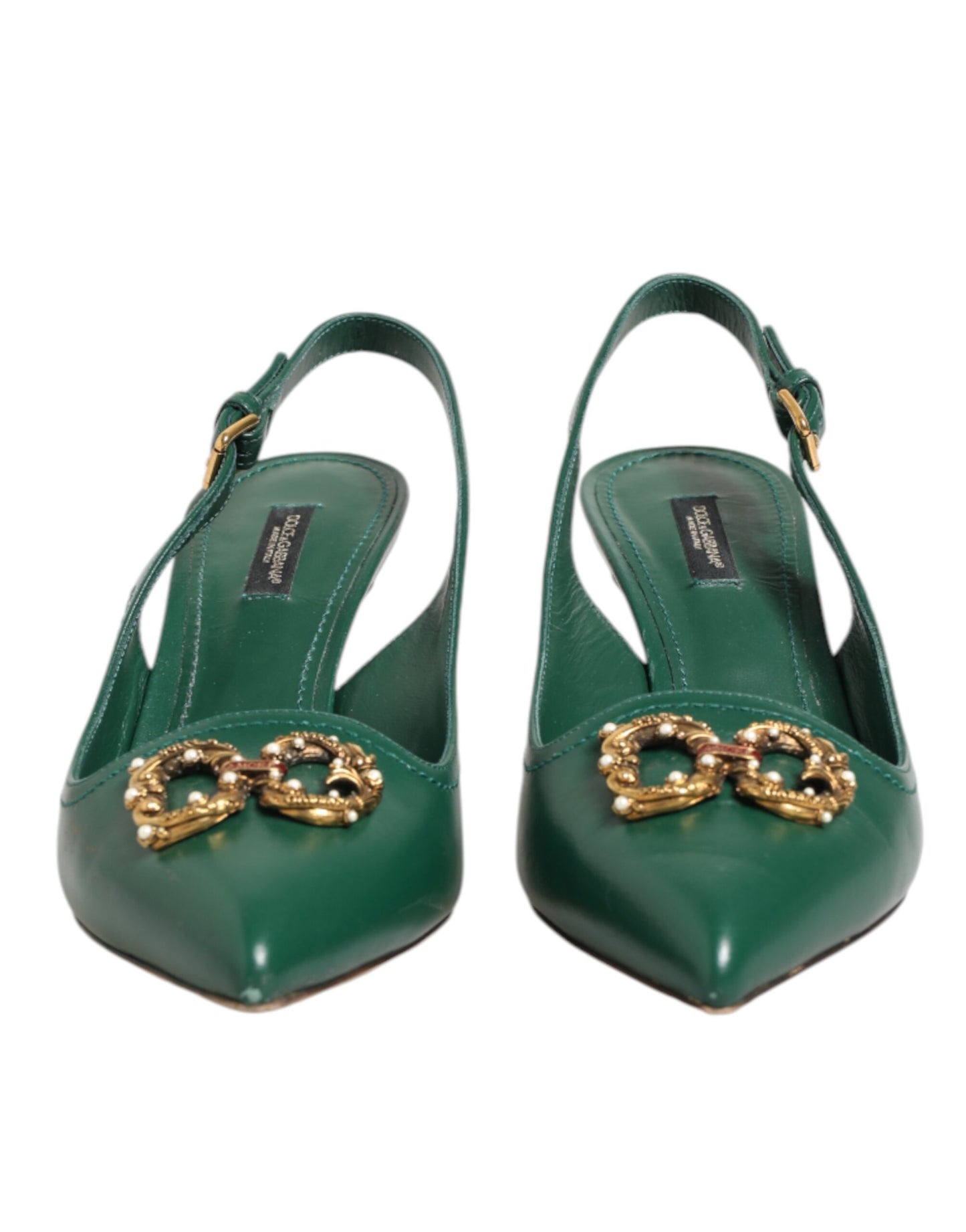 Dark Green DG Amore Slingbacks Sandals Shoes